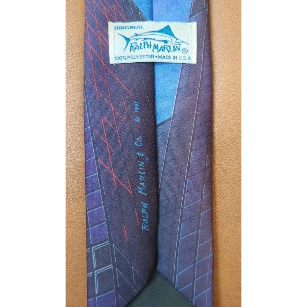 Vintage Ralph Marlin Mens Tie The Sears Tower‎ 1991 Chicago